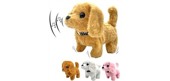Laufender Hund 15 cm mit Bewegung und Sound – 1 Stück assortiert