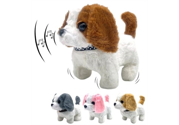 Laufender Hund 15 cm mit Bewegung und Sound – 1 Stück assortiert