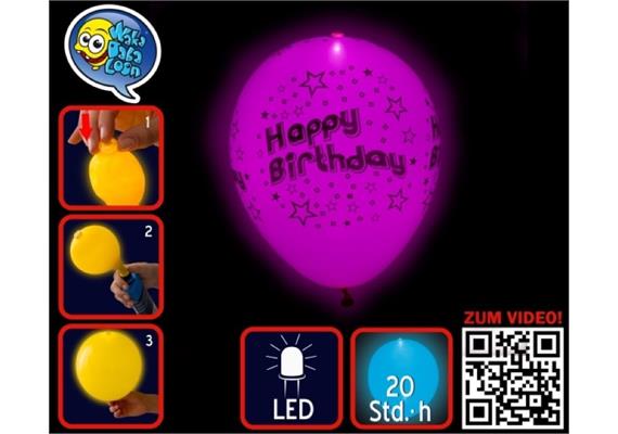 LED Leucht-Luftballons Happy Birthday