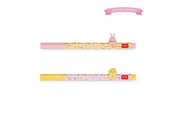 Legami - Set aus 2 Gelstiften mit Deko-Tierchen - Lovely Friends - Hoppy Easter