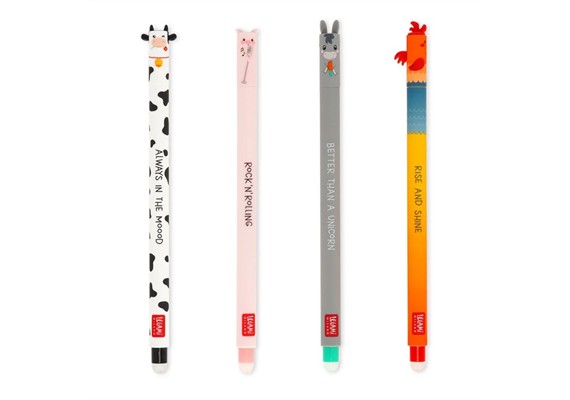 Legami - Set mit 4 löschbaren Gelstiften „Farm Sweet Farm“ - Erasable Pen Set