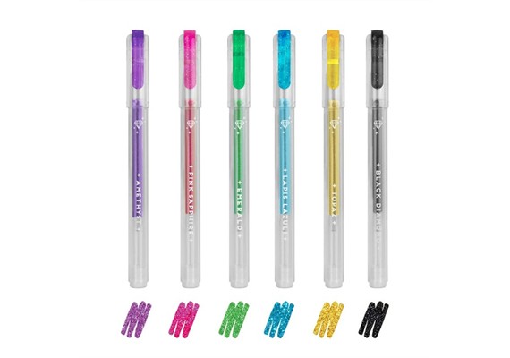 Legami Set mit 6 glitzernden Mini-Gelstiften