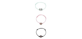 Legami VBRA0007 Set aus 3 Armbändern - Panda