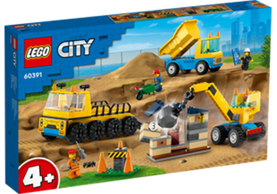 LEGO® City 60391 Baufahrzeuge und Kran mit Abrissbirne