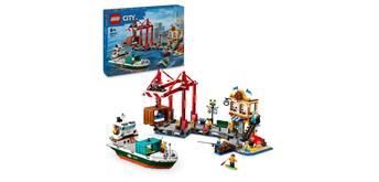 LEGO® City 60422 Hafen mit Frachtschiff