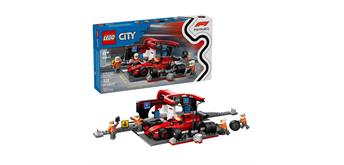 LEGO® City 60443 F1 Boxenstopp mit Boxencrew und Ferrari Flitzer