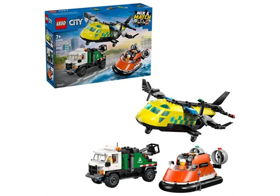 LEGO® City 60505 Kombinationsset mit Flugzeug, Wartungsfahrzeug und Luftkissenboot