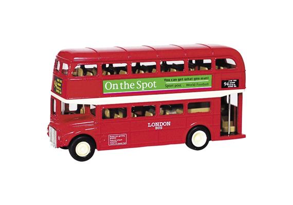 London Bus aus Spritzguss, Länge 12 cm