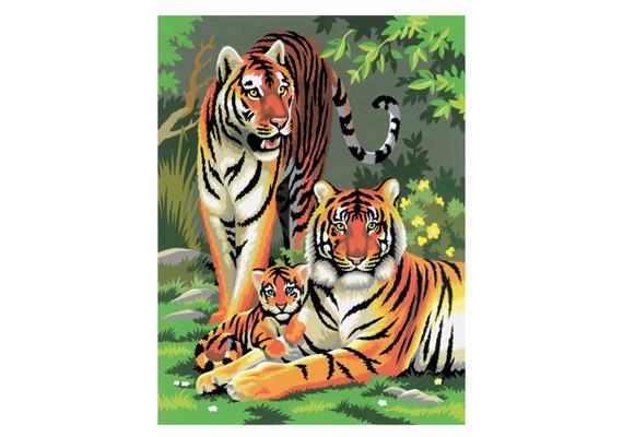 Malen nach Zahlen Junior - Tigerfamilie - 33 x 24 cm