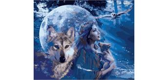 Malen nach Zahlen Set Lady-Wolves 50 x 40 cm