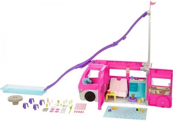 Mattel HCD46 Barbie Super Abenteuer-Camper Fahrzeug