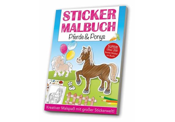 Media - Mal und Stickerbuch A4 Pferde und Ponys