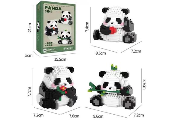 Mini Building Block Puzzle Panda 3 in 1