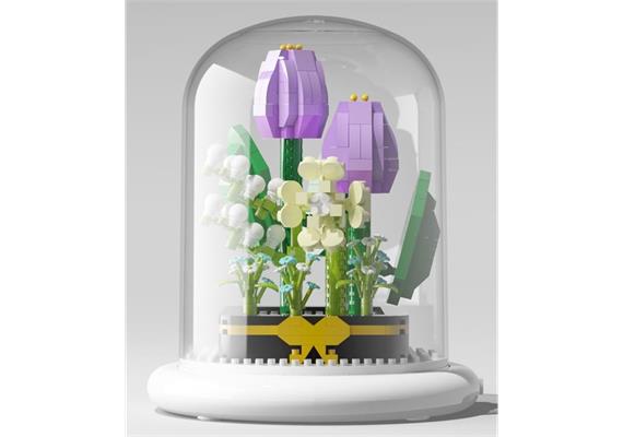 Mini Building Block Puzzle Tulpen mit LED