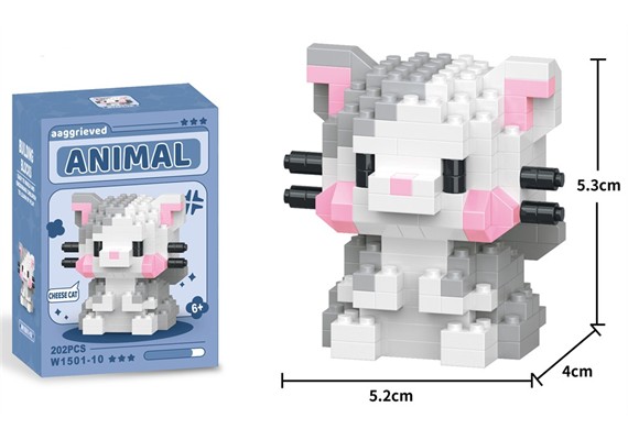 Mini Klemmbausteine Set Katze, 202 Teile