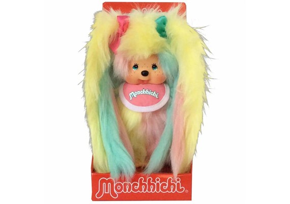 Monchhichi Mädchen mit 6 farbigen Zöpfen 20 cm