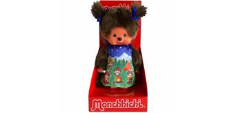 Monchhichi Plüschfigur Mädchen Camping Kleid braun 20 cm