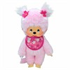 Monchhichi Plüschfigur Mädchen Kirschblüte mit Latz pink 20 cm