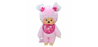 Monchhichi Plüschfigur Mädchen Kirschblüte mit Latz pink 20 cm