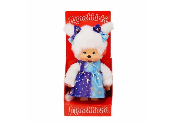 Monchhichi Plüschfigur Mädchen mit Sternenlicht Kleid 20 cm