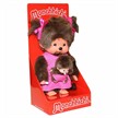 Monchhichi Plüschfigur Mutter mit Kind lila/ braun 20 cm | Bild 2