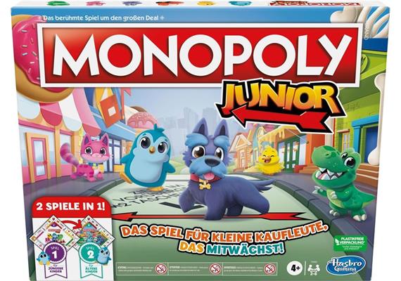 Monopoly Junior 2 in 1 - doppelseitiger Spielplan