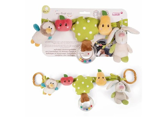 Nici Kinderwagenkette Hase und Eule 40 cm