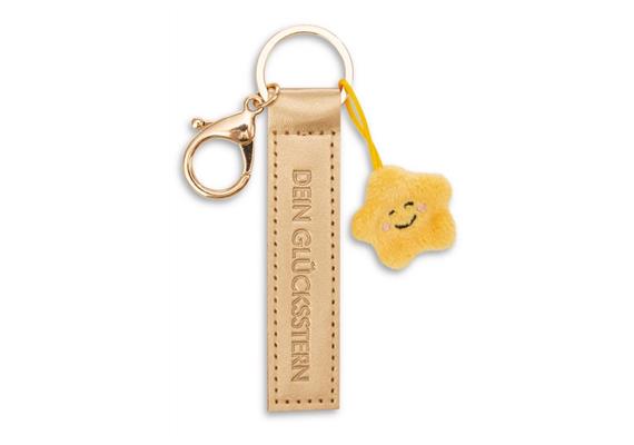 Nici Schlüsselanhänger Dein Glücksstern Kunstlederband mit Stern gold 10 cm