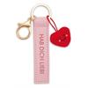 Nici Schlüsselanhänger Hab dich lieb! Kunstlederband mit Herz rosa 10 cm
