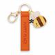 Nici Schlüsselanhänger Happy Place Kunstlederband mit Biene orange 10 cm