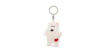 Nici Schlüsselanhänger Hund mit Herz weiss 5 cm
