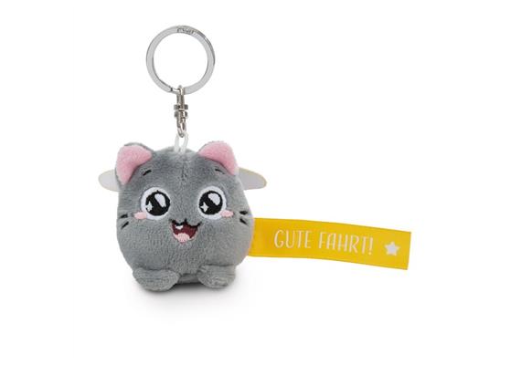 Nici Schlüsselanhänger Katze Gute Fahrt! gelb 5 cm