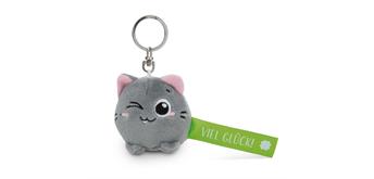 Nici Schlüsselanhänger Katze Viel Glück! grün 5 cm