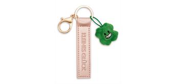 Nici Schlüsselanhänger Kleines Glück Kunstlederband mit Kleeblatt roségold 10 cm