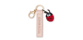 Nici Schlüsselanhänger Kleines Glück! Kunstlederband mit Marienkäfer roségold 10 cm