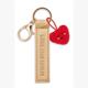 Nici Schlüsselanhänger Liebe das Leben Kunstlederband mit Herz gold 10 cm