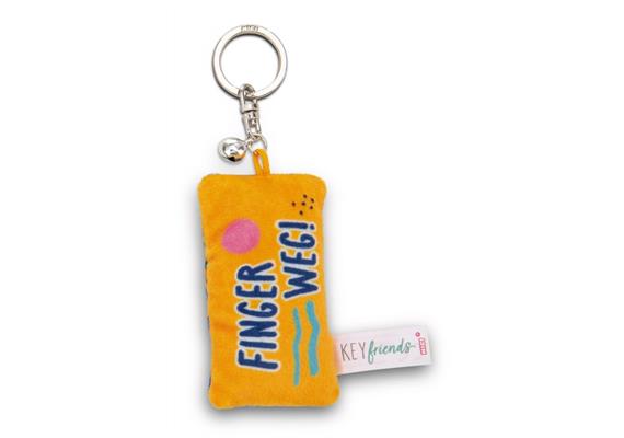 Nici Schlüsselanhänger Mini Plüschkissen Finger weg! mit Glöckchen 8 cm