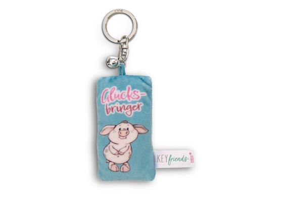Nici Schlüsselanhänger Mini Plüschkissen Glücksbringer mit Glöckchen 8 cm
