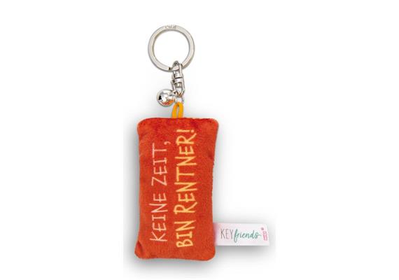 Nici Schlüsselanhänger Mini Plüschkissen Keine Zeit, bin Rentner! mit Glöckchen 8 cm