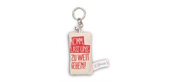 Nici Schlüsselanhänger Mini Plüschkissen Komm, lass uns zu weit gehen mit Glöckchen 8 cm