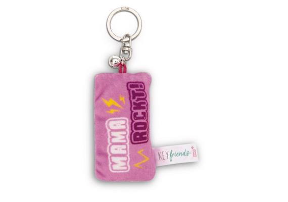 Nici Schlüsselanhänger Mini Plüschkissen Mama rockt! mit Glöckchen 8 cm