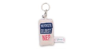 Nici Schlüsselanhänger Mini Plüschkissen Merkste selbst ne? mit Glöckchen 8 cm