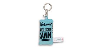 Nici Schlüsselanhänger Mini Plüschkissen Warum? Weil ichs kann! mit Glöckchen 8 cm