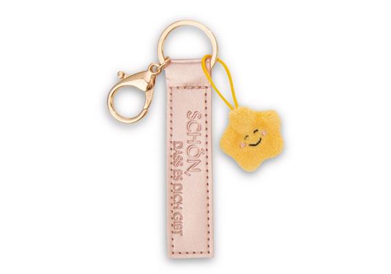 Nici Schlüsselanhänger Schön, dass es dich gibt Kunstlederband mit Stern roségold 10 cm