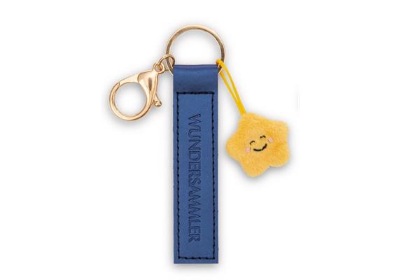 Nici Schlüsselanhänger Wundersammler Kunstlederband mit Stern blau 10 cm