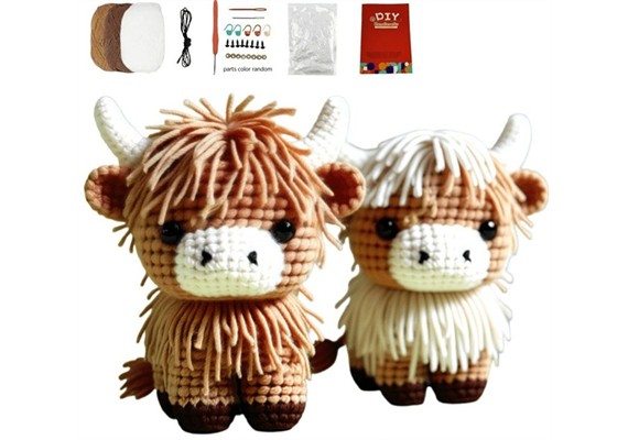 Noname 2604-012 DIY Häkelset - 2 Highland Cows - Hochlandrinder