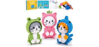 Noname 2604-092 DIY Häkelset - 3 Katzen Anleitung nur Englisch