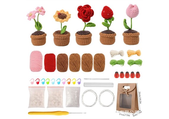 Noname 2604-158 DIY Häkelset - 5 Blumen