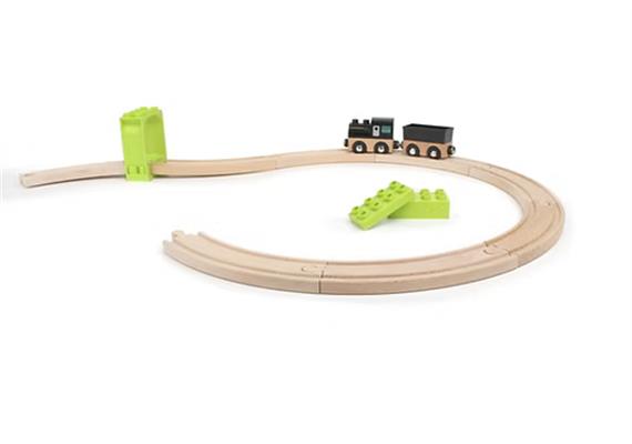 Noppi Eisenbahn – 8 grosse Kurvenschienen aus Holz