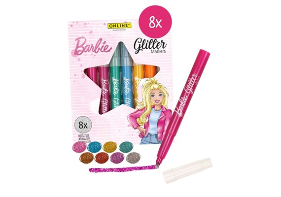 Online 18139/6 Glitzerstifte Barbie 8 Farben